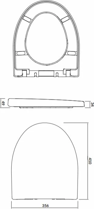Ulsë/kapak tualeti Cersanit Parva K980121, duroplast, soft-close, quick-release, antibakteriale, 40.1x35.6 cm, e bardhë