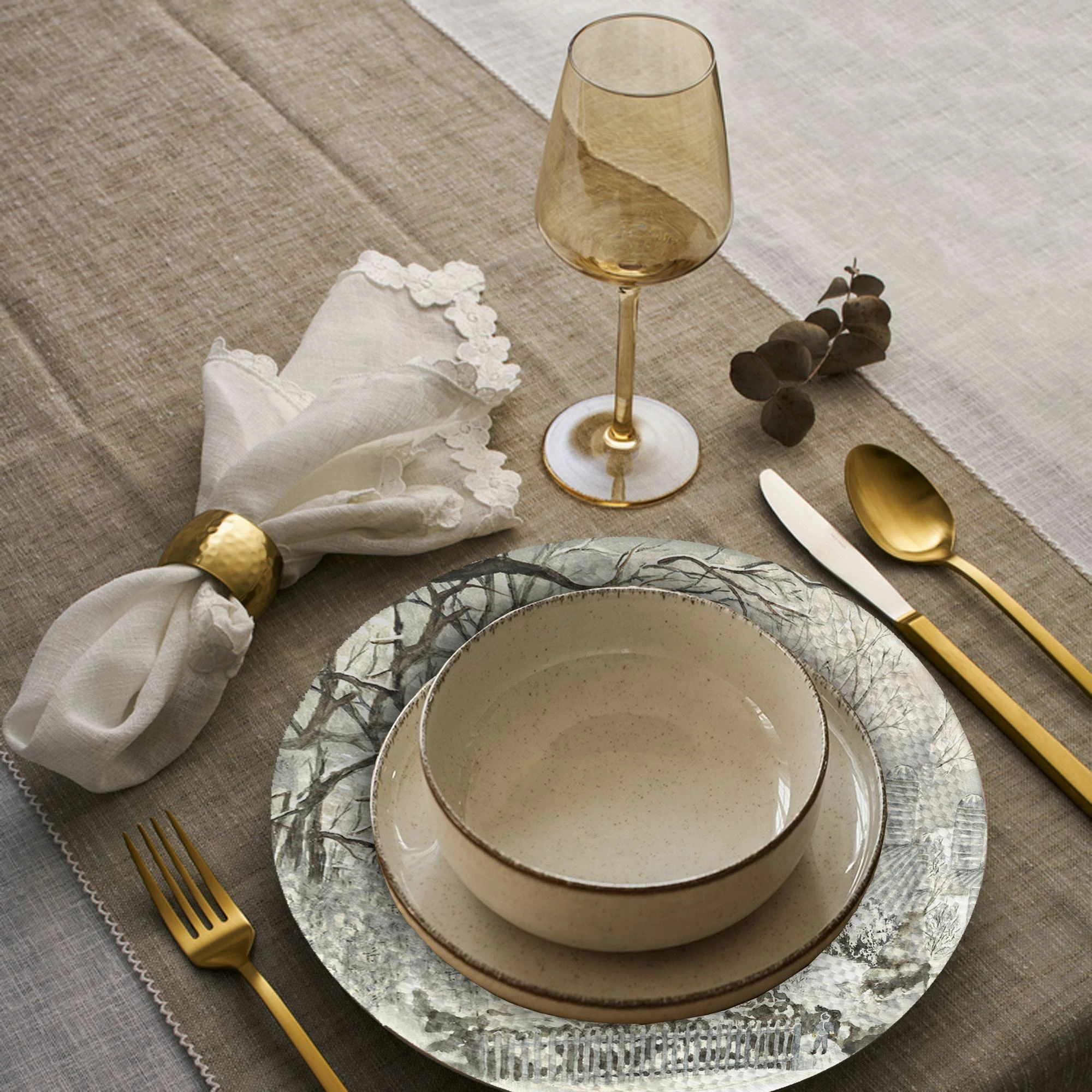 Set nënshtruesish tavoline Hermia Concept, model dimëror, 4 copë, 37cm