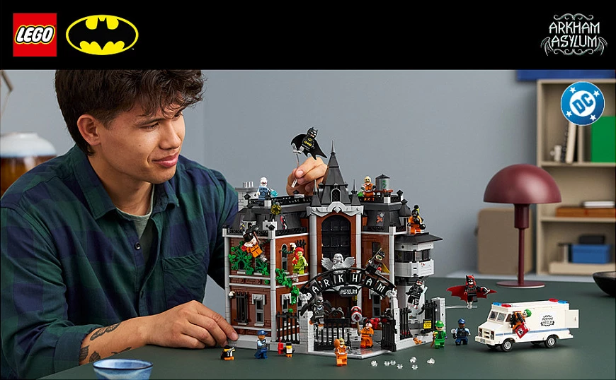 Set ndërtimi LEGO DC 76300 Batman Arkham Asylum, 2953 copë, shumëngjyrësh