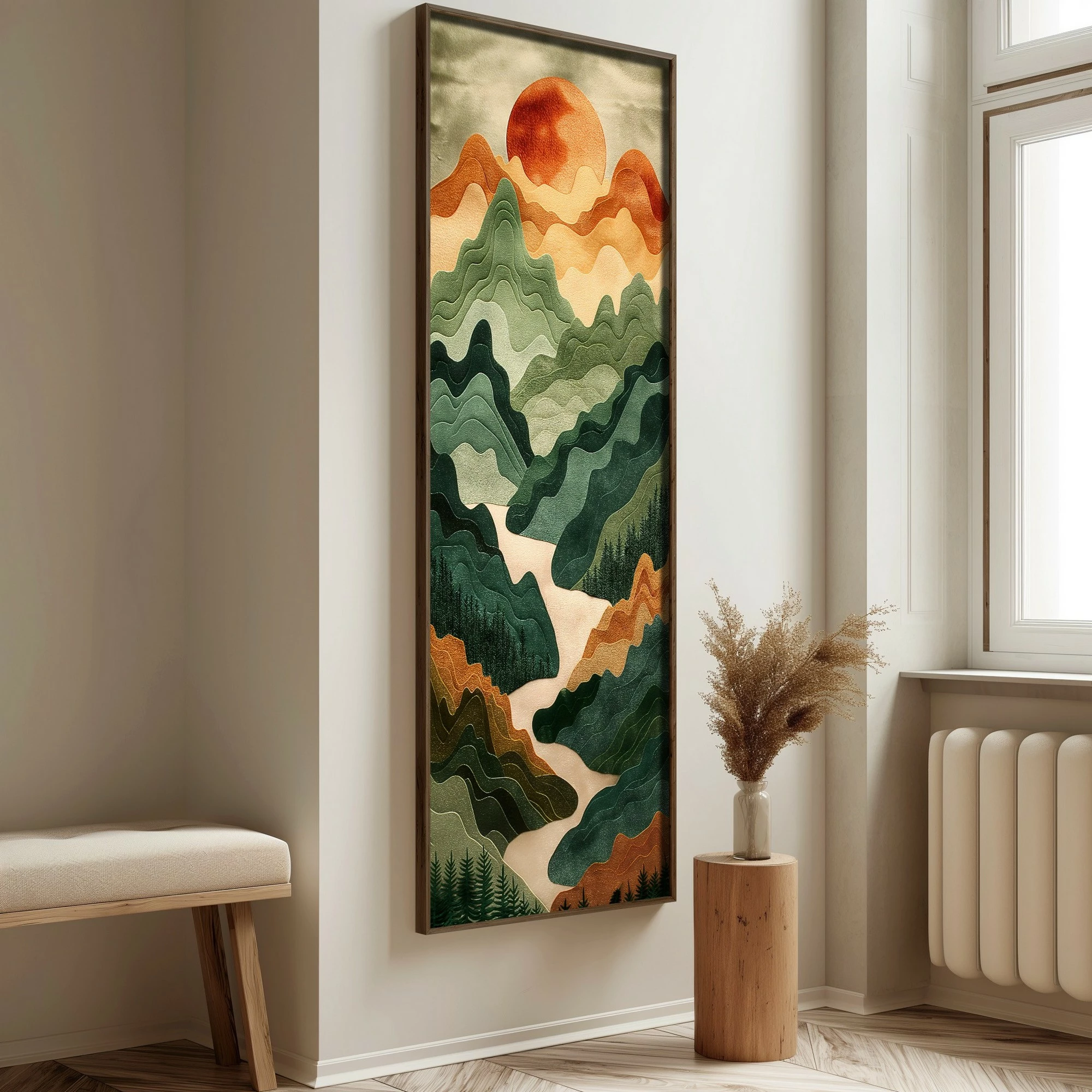 Pikturë dekorative me kornizë MDF, Wallity, LONG015-S/120-40, shumëngjyrëshe, 40x120cm