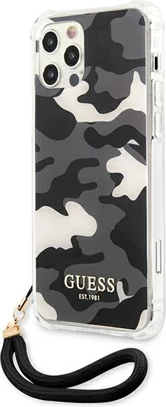 Mbështjellës Guess GUHCP12MKSARBK për iPhone 12/12 Pro, Hardcase, Camo, i zi