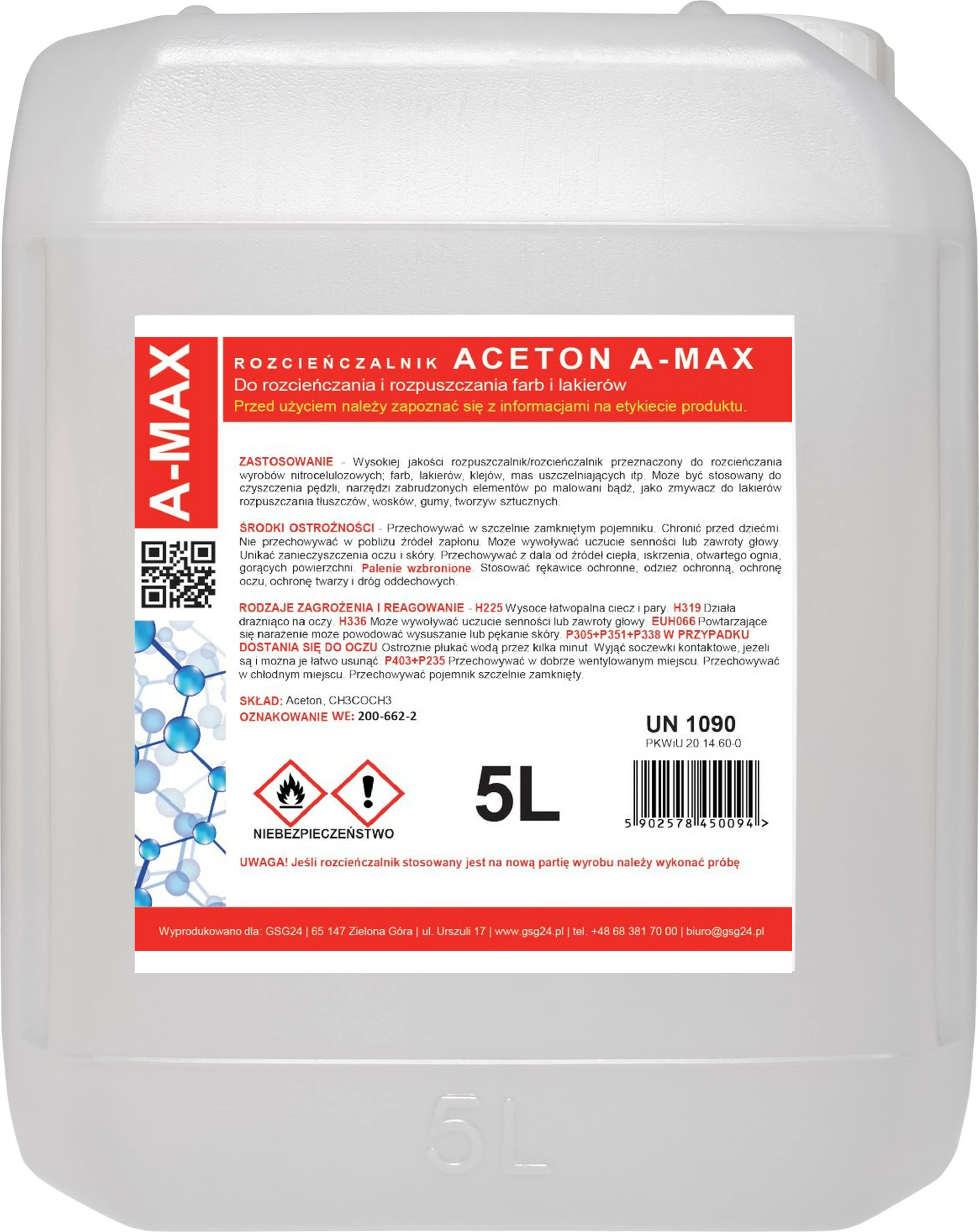 Tretës aceton GSG24 A-MAX 5L, 5000 ml