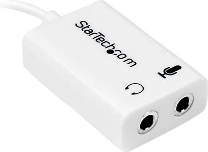 Adapter audio StarTech MUYHSMFFADW, 3.5mm TRRS në 2x 3.5mm (kufje + mikrofon), 15cm, i bardhë