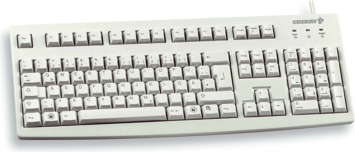 Tastierë Cherry G83-6105, Full-size (100%), Wired, USB, QWERTZ, Gri