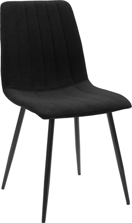 Set tavoline me karrige Balou-Noor, 5 pjesë, MDF i zi, material tekstili i zi, D100x73cm