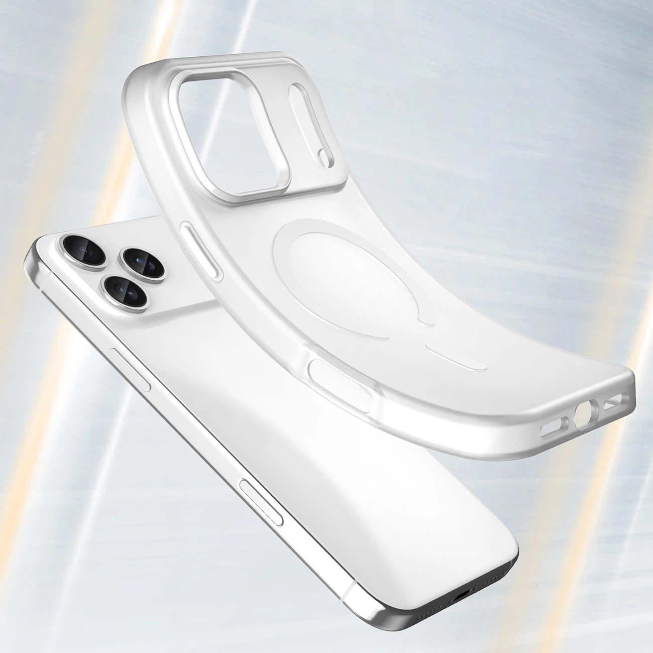 Mbështjellës Hurtel Magnetic Abrasive për iPhone 17 Pro Max, MagSafe, Bardhë mat