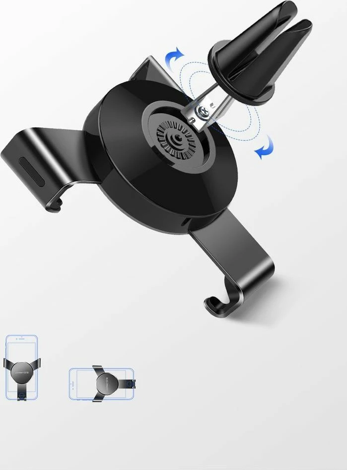 Mbajtëse telefoni për veturë Ugreen LP130 Gravity, për grilë ventilimi, 4.7-6.5", rrotullim 360°, Silver