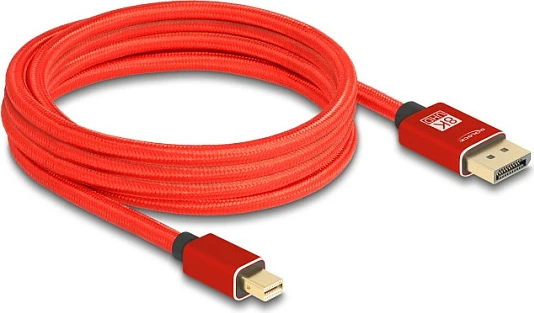 Kabl Mini DisplayPort në DisplayPort DeLOCK, 3 m, 8K 60Hz, i kuq