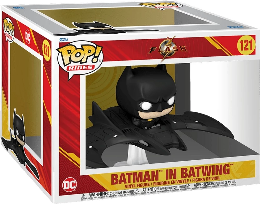 Figurinë koleksionuese Funko POP! Rides: The Flash, Batman in Batwing, vinyl, e zezë