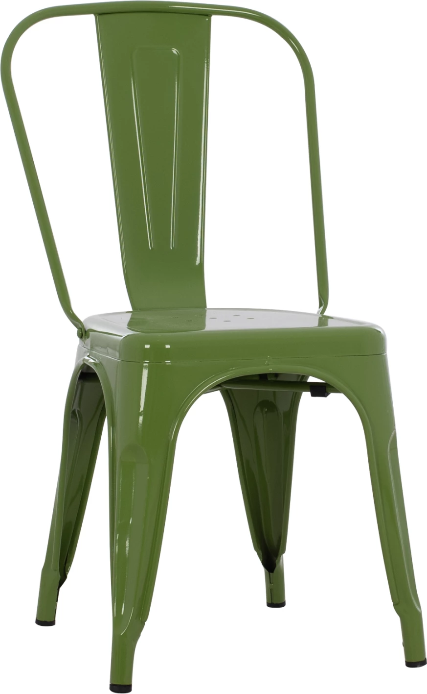 Karrige për ngrënie MELITA-PRO, metalike, ngjyrë ulliri e çelët, 44x47x84.5H cm