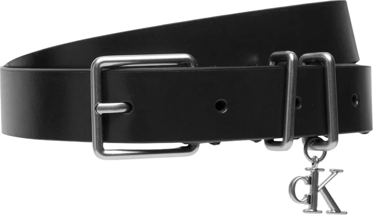 Rrip për femra Calvin Klein Monogram Charm Keeper Belt 25mm, i zi
