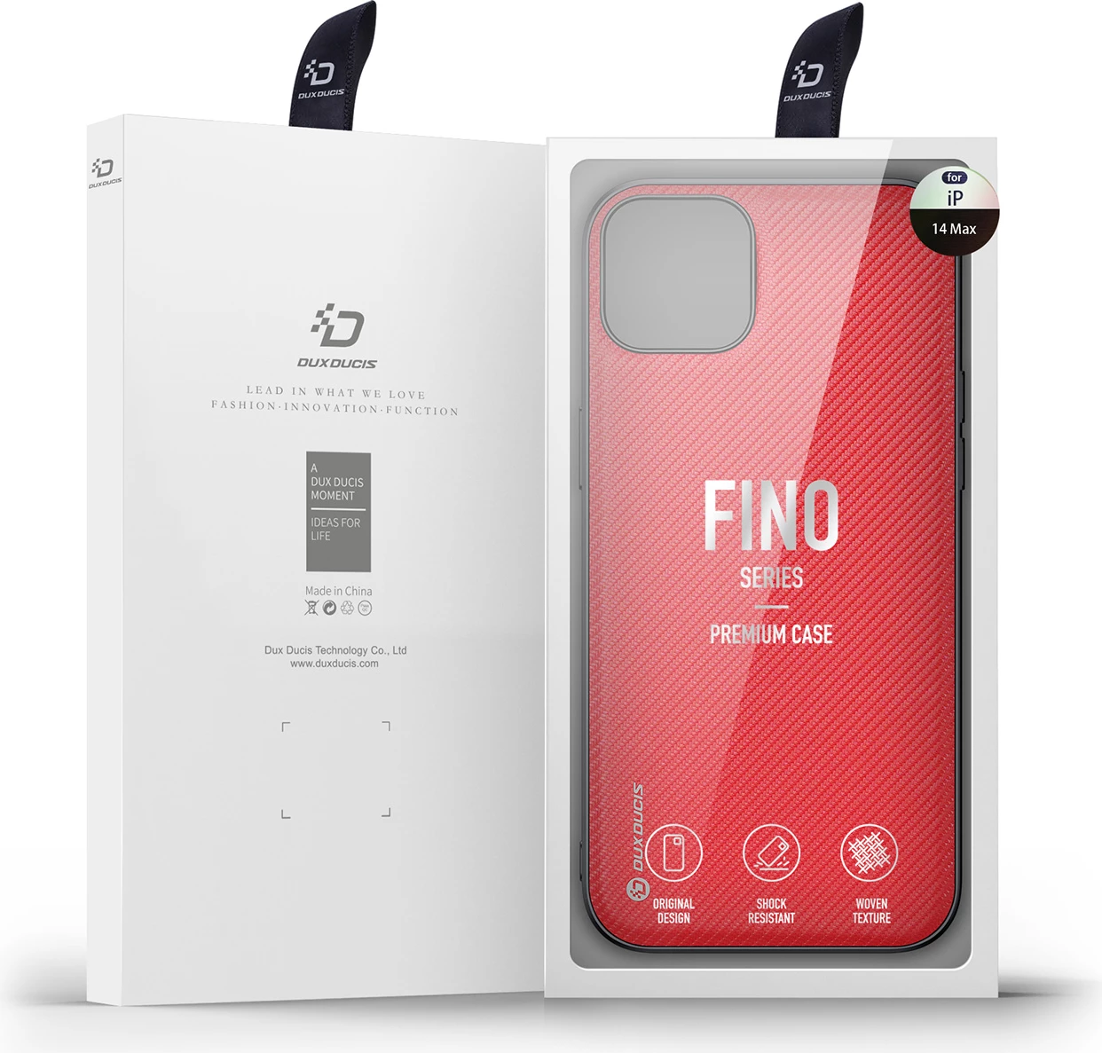 Mbështjellës Dux Ducis Fino për iPhone 14 Plus, Najlon, Kuq