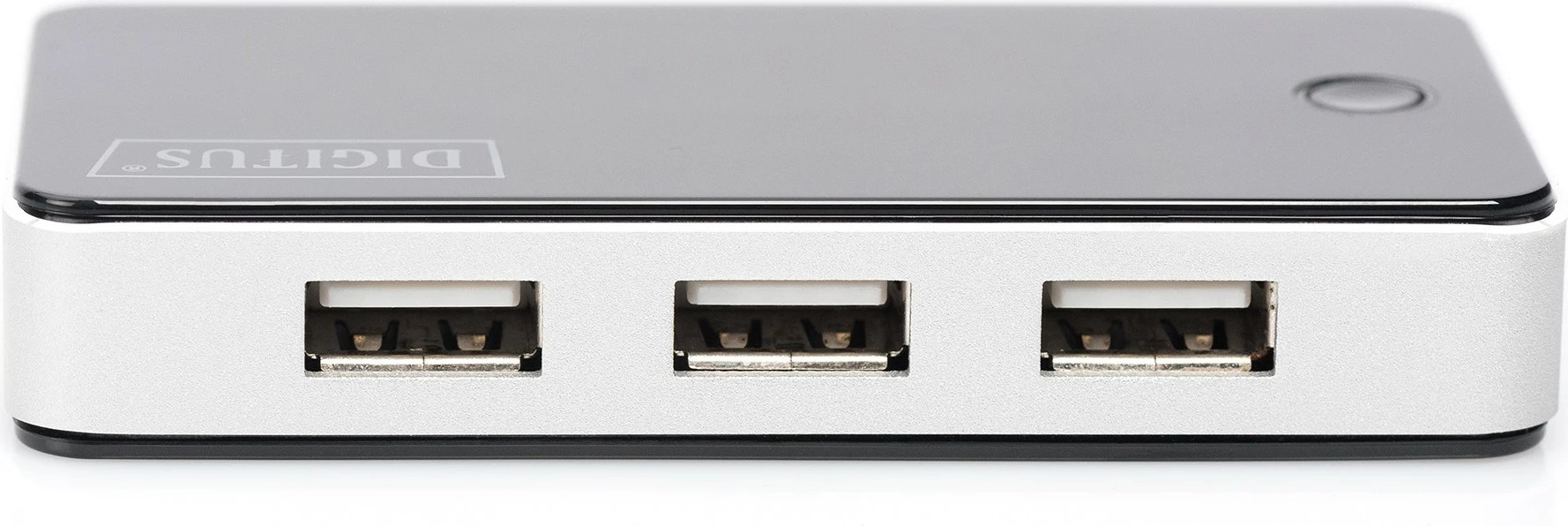 Hub USB Digitus 7-Port, USB 2.0, 480 Mbit/s, Ngjyrë e zezë, e argjendtë