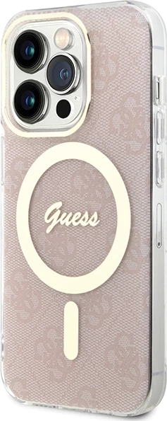 Mbështjellës Guess IML 4G MagSafe për iPhone 15 Pro, Rozë
