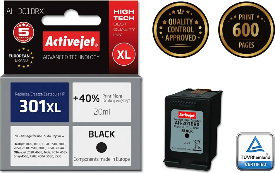 Ngjyrë për printer Activejet Ink Cartridge AH-301BRX for HP Printer, 20ml