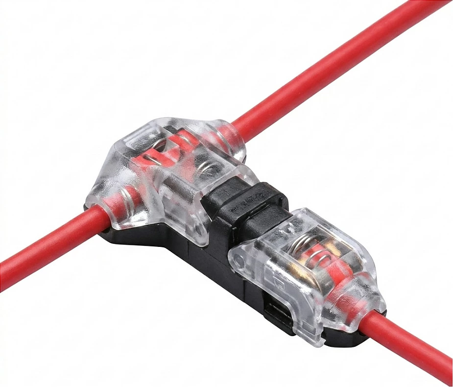 Konektor T për shirit LED Synergy21 Easy Connect, 1 linjë, i kuq