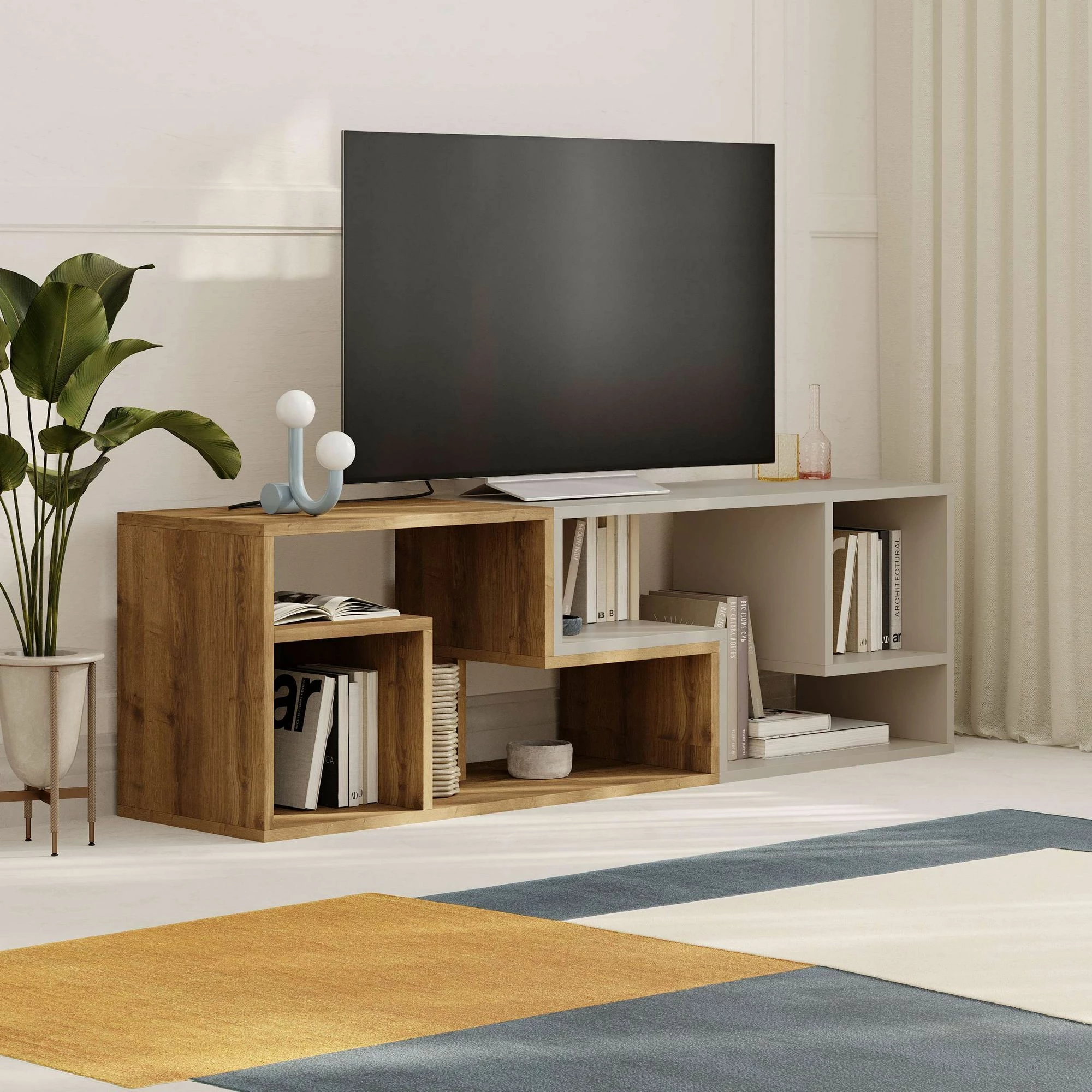 Komodë për TV, Skye Decor, ngjyrë Hitit-Sandstone