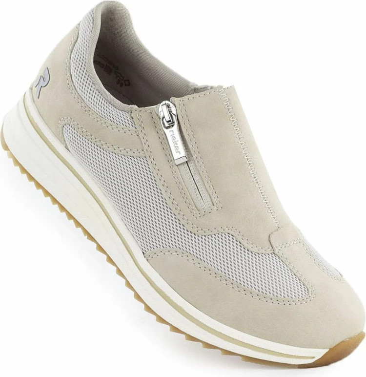 Këpucë me taka Rieker femra, bezhë