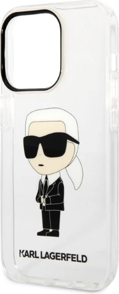 Mbështjellës Karl Lagerfeld Ikonik për iPhone 14 Pro, Transparent