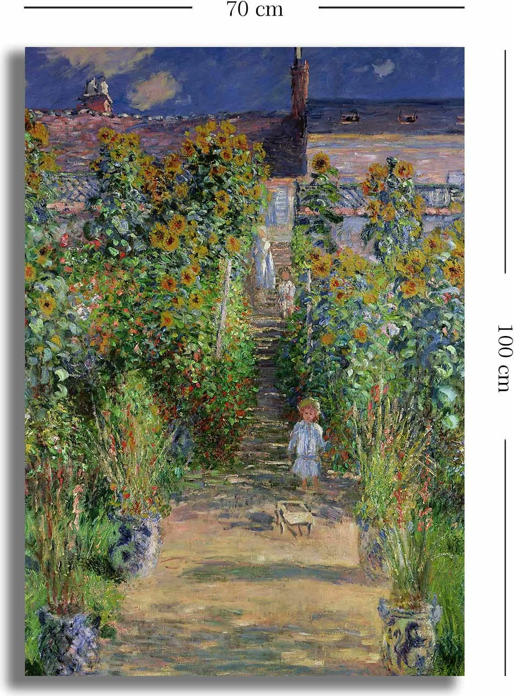 Pikturë dekorative në kanavacë, shumëngjyrëshe, Monet, 70x100cm