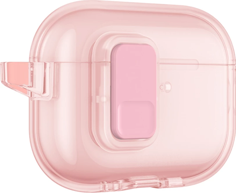 Mbështjellës për kufje, AmazingThing Minimal Case, për Apple AirPods Pro 3, TPU, me karabinë, rozë