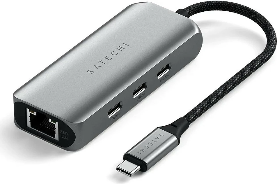 Hub USB-C Satechi 4-Port me 2.5 Gigabit Ethernet, Space Grey
