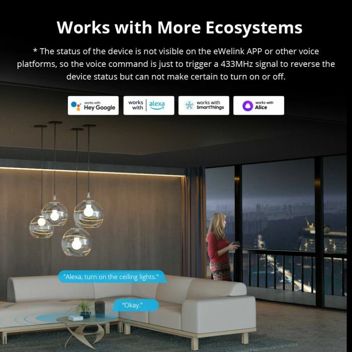 Hub/Bridge RF smart SONOFF RF ZBridge R2, Wi‑Fi 2.4GHz + RF 433MHz, USB 5V, bardhë