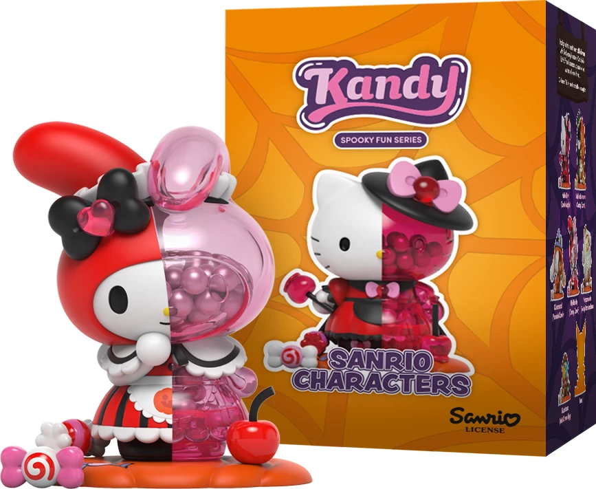 Figurinë koleksioni Mighty Jaxx Kandy x Sanrio Spooky Fun Series, kuti surprizë