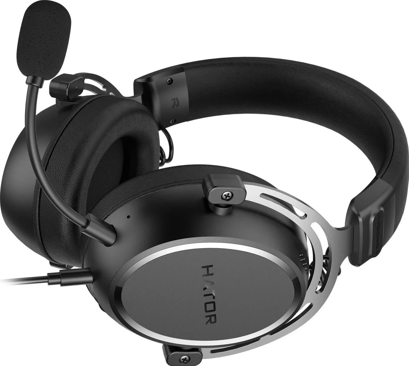 Kufje Hator Hypergang 3, me mikrofon të ndashëm, me kabllo, të zeza