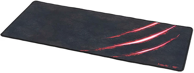 Mauspad gaming Havit MP860, i zi me dizajn të kuq