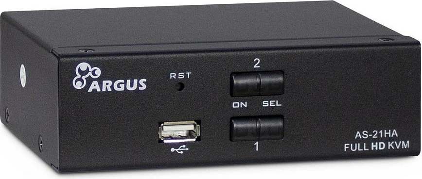Switch KVM Inter-Tech Argus AS-21HA, HDMI, Full HD, 2 pajisje, i zi