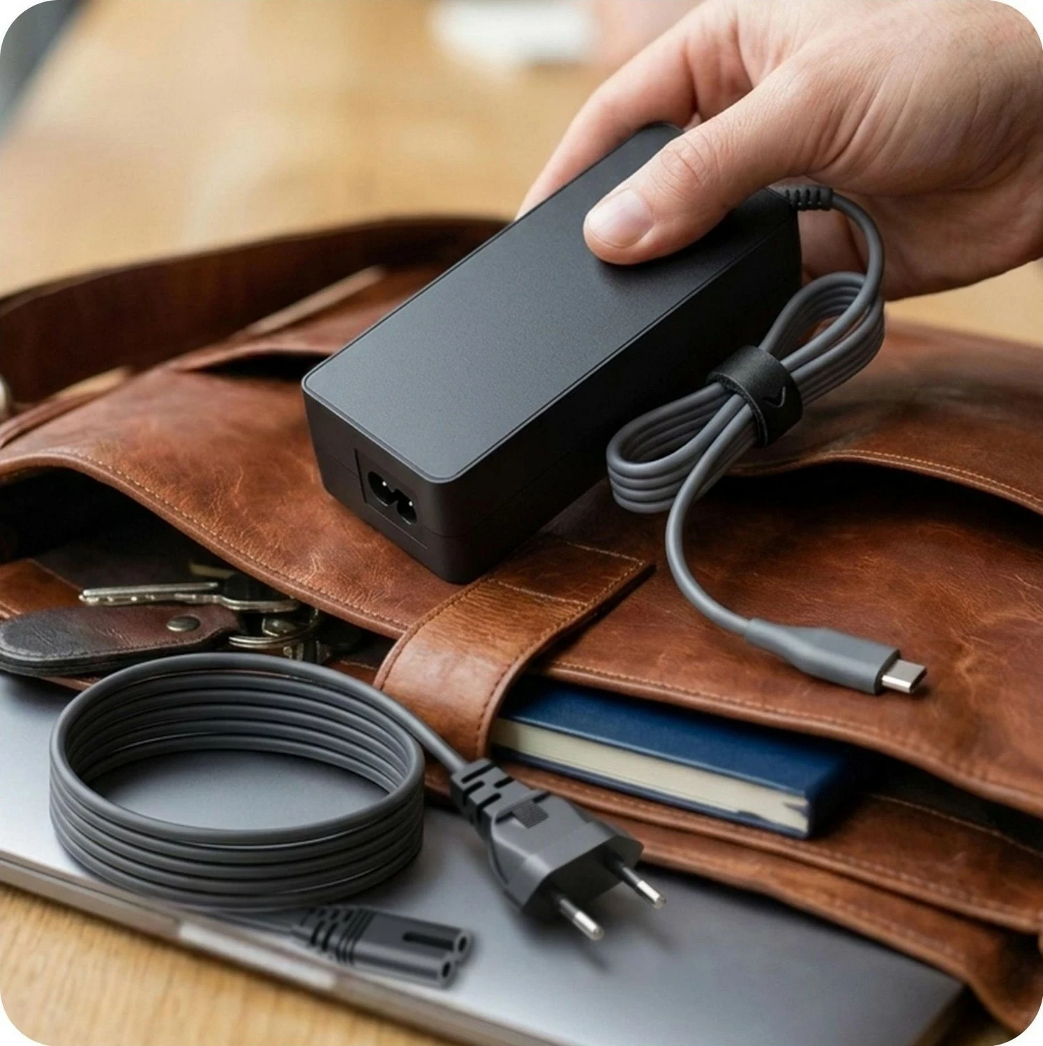 Adapter rryme 3MK HARDY 65W USB-C 3.2m, zi