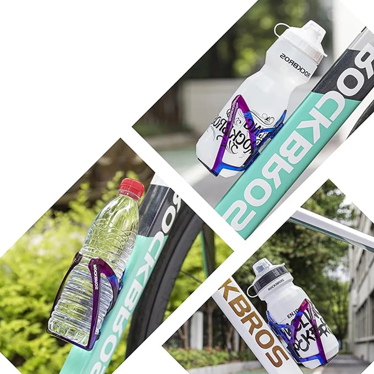 Mbajtës shishe për biçikletë Rockbros FK338, PC, blu dhe vjollcë