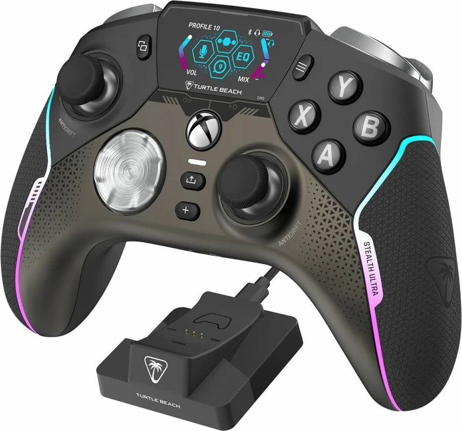 Kontroller gaming wireless Turtle Beach Stealth Ultra, me stacion karikimi, për Xbox/PC/Android, i zi