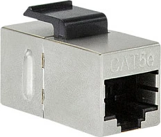 Bashkues Keystone LogiLink Cat.5e STP, 2xRJ45, metal i blinduar, argjend