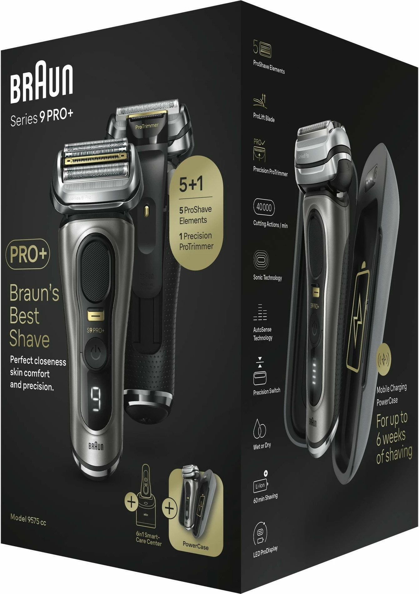 Makinë rroje Braun Series 9 Pro+ 9575cc, metallic, pa kabllo