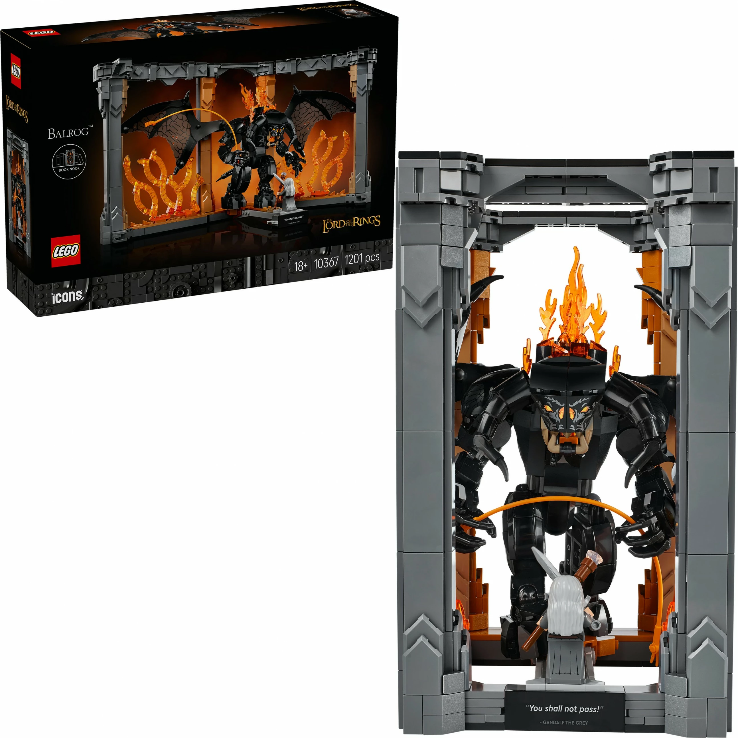 Set ndërtimi LEGO Icons 10367 Gandalf vs. Balrog, 1201 pjesë, multikolor