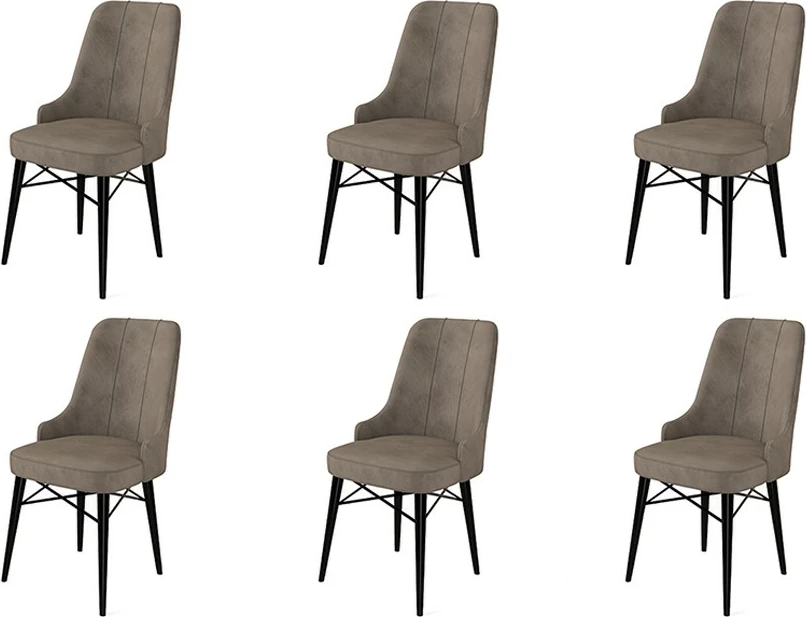 Set karrigesh (6 copë), Hanah Home, Pare, kapuçino, e zezë