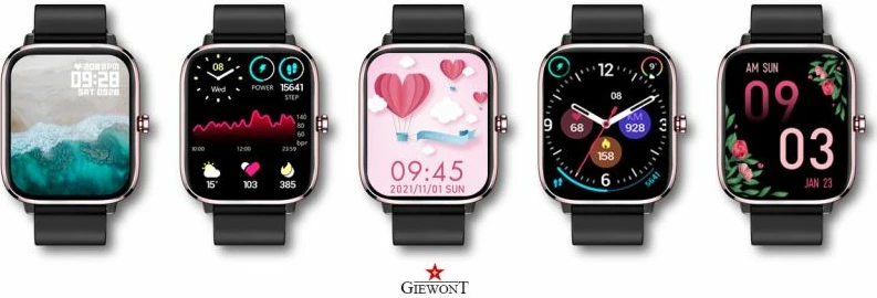 Smartwatch për femra Giewont, rozë e zezë