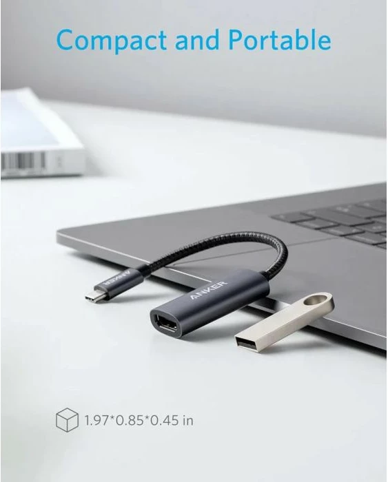 Adapter USB-C në HDMI Anker 310 A83120A2 4K/60Hz, gri