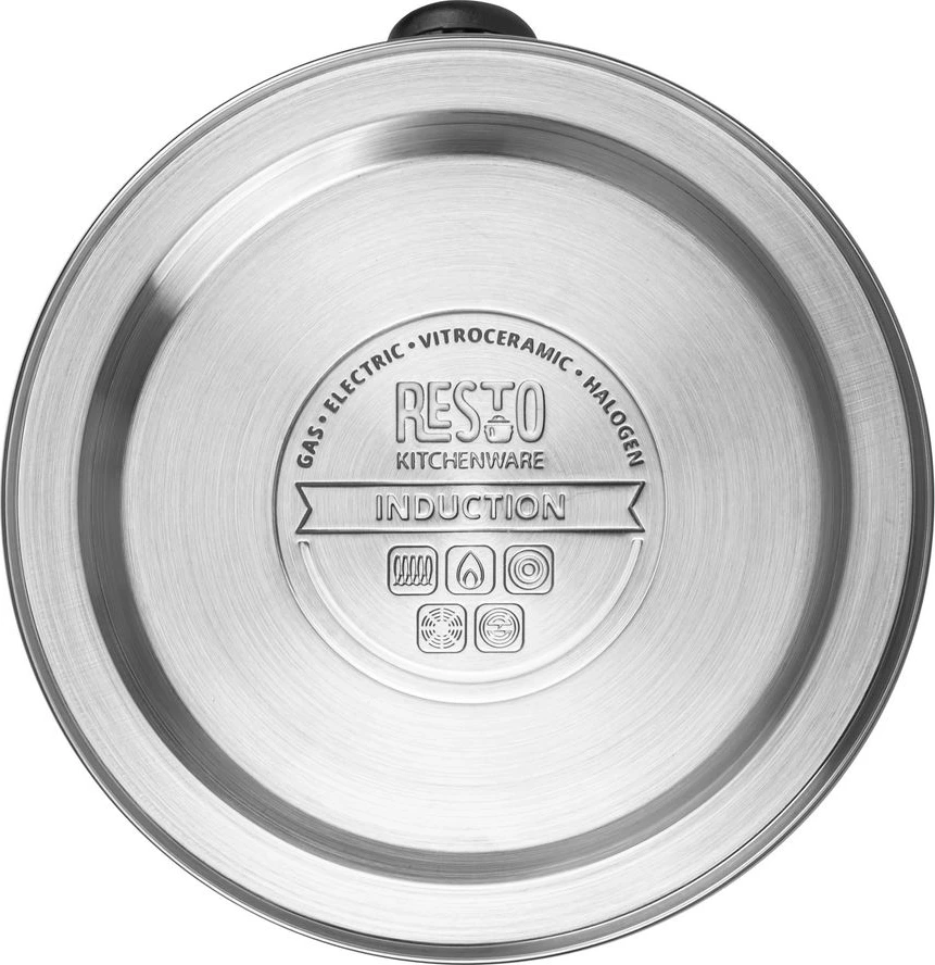 Çajnik me fishkëllimë Resto Almaaz 90610 3 L, çelik inox, për induksion, i zi