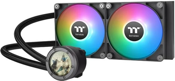 Ftohës uji Thermaltake TH240 V2 Ultra ARGB, 240mm, dy ventilatorë, ndriçim RGB, i zi