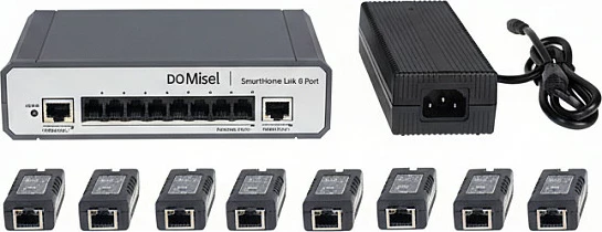 Kit PoLRE Mitel 8-Port me 8 dongle, gri/zezë
