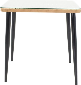 Tavolinë me karrige Naoki V set prej 5 copash rattan pe ngjyrë natyrale dhe metal i zi 80x80x78cm