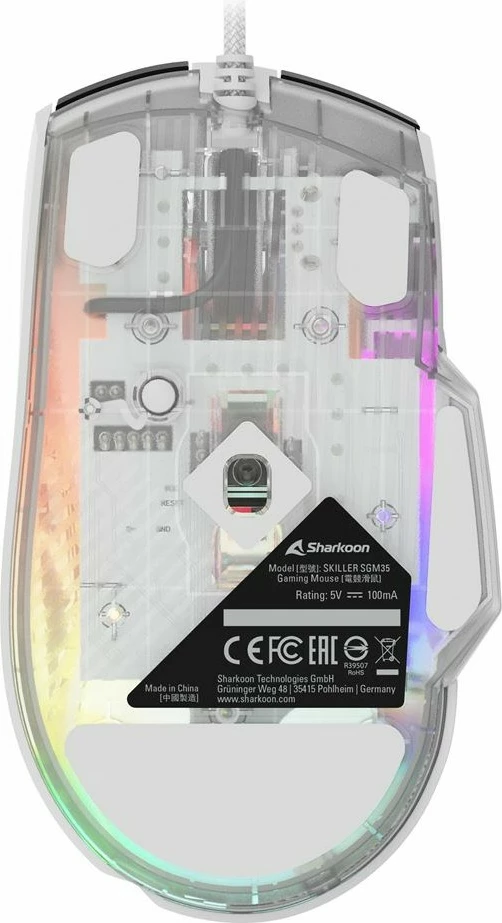 Maus Sharkoon SGM35, 6400 DPI, e bardhë