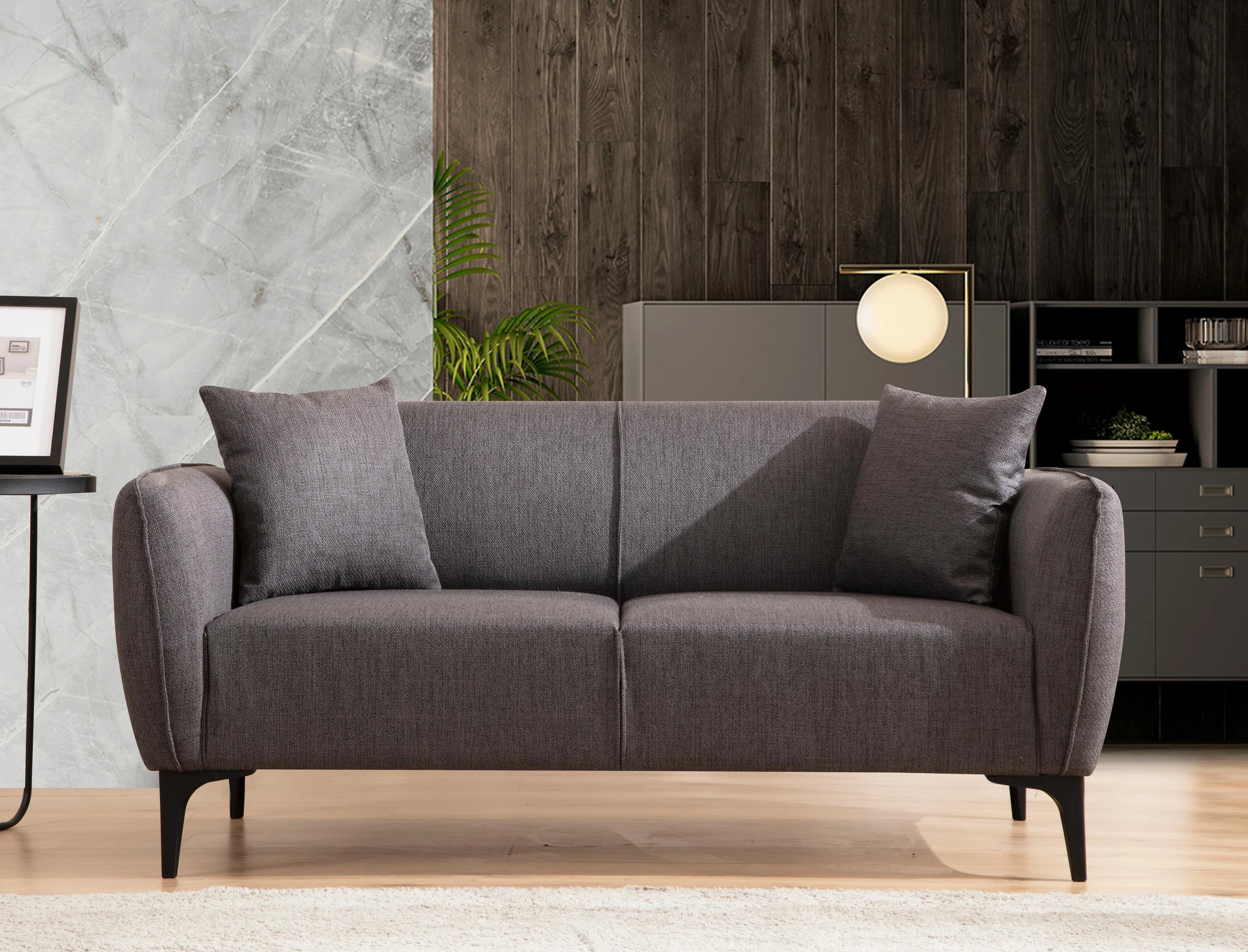 Divan dy vendësh Atelier del Sofa, Belissimo, ngjyrë gri e errët