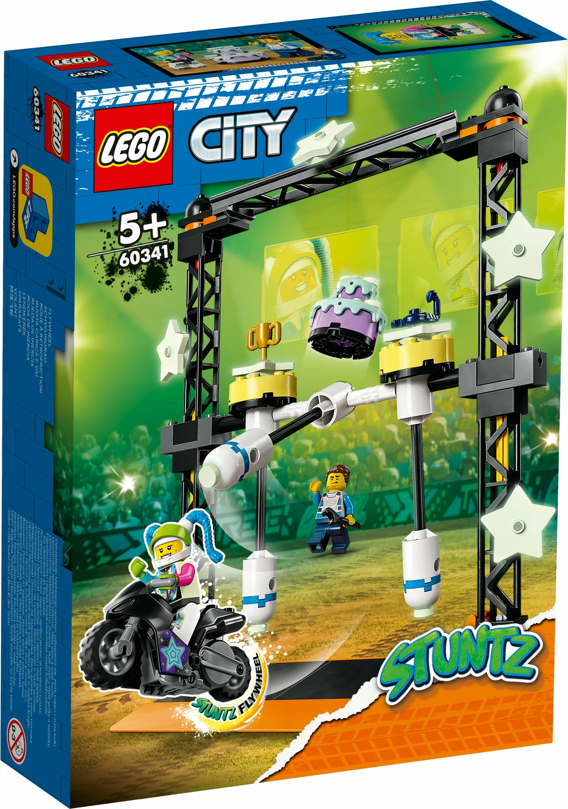 Set ndërtimi LEGO City The Knockdown Stunt Challenge, 117 pjesë, plastikë, shumëngjyrësh