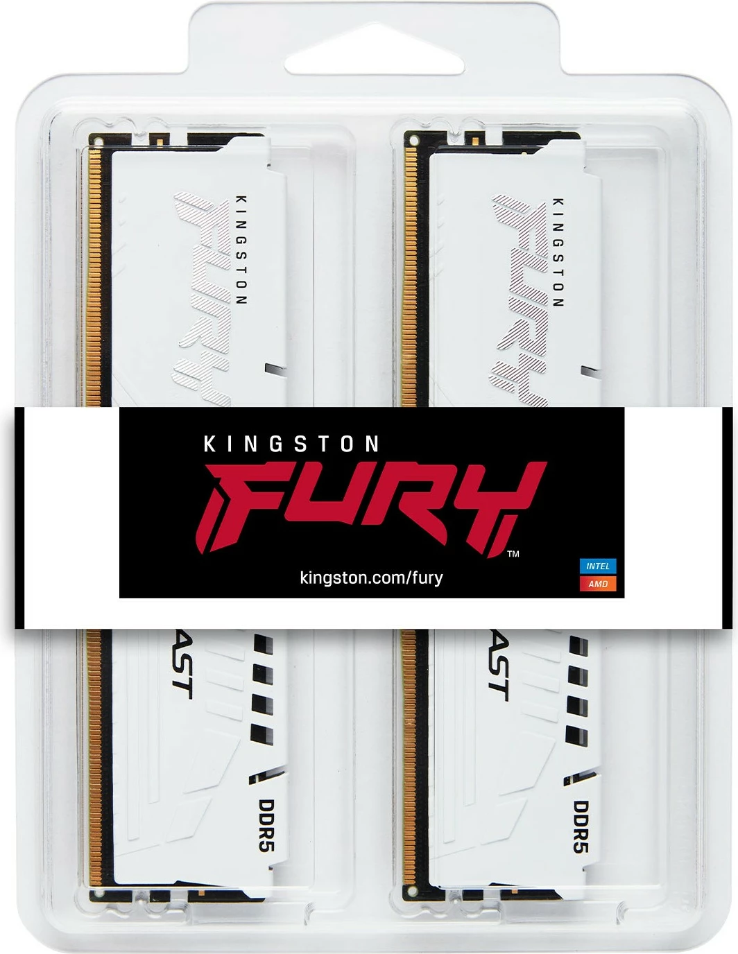 RAM Memorje Kingston FURY Beast 32GB (2x16GB) DDR5 6000MT/s CL36, e bardhë