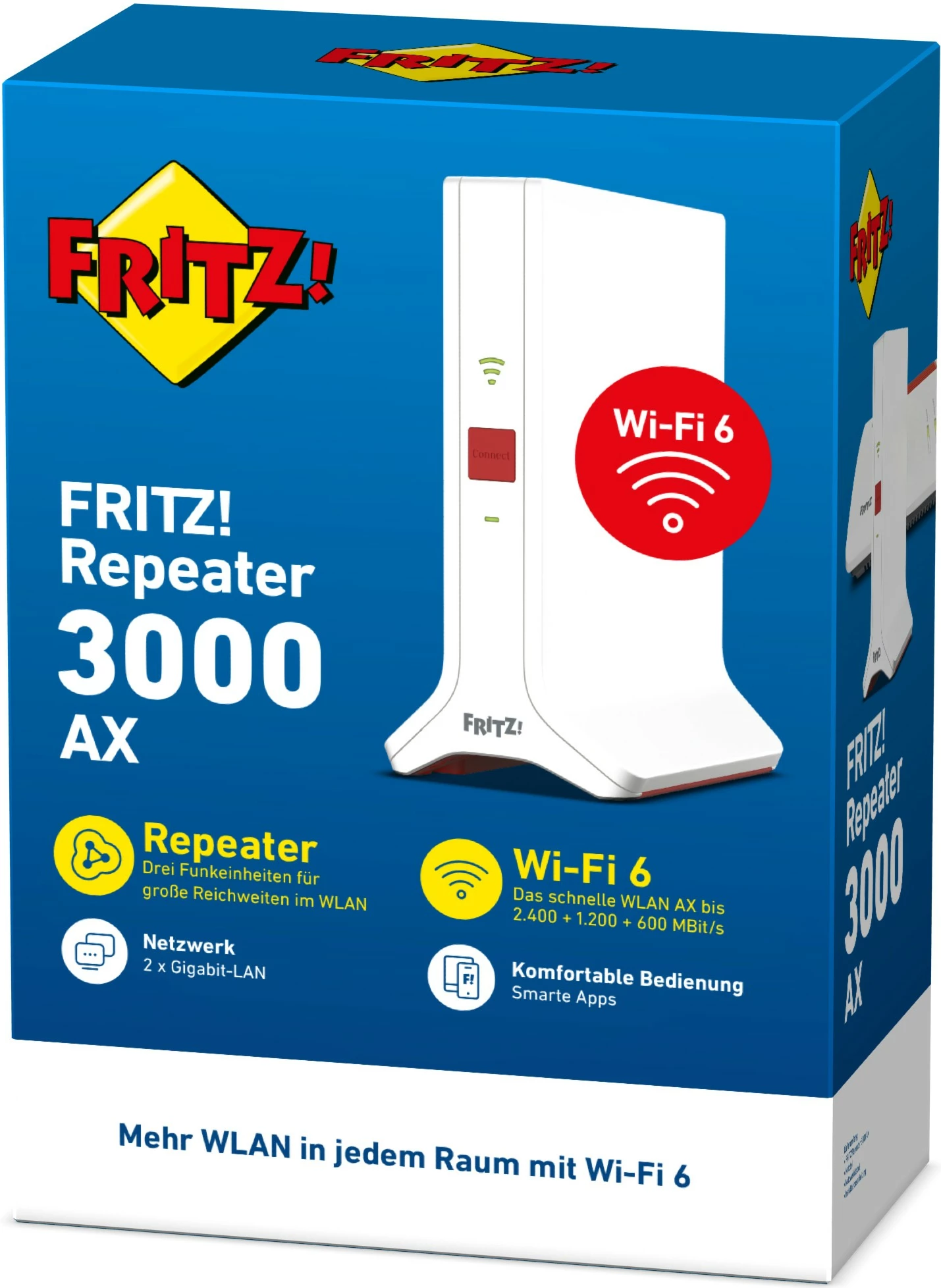 Repeater rrjeti AVM FRITZ!Repeater 3000 AX, 2400 Mbit/s, Wi-Fi, Ethernet LAN, Bardhë