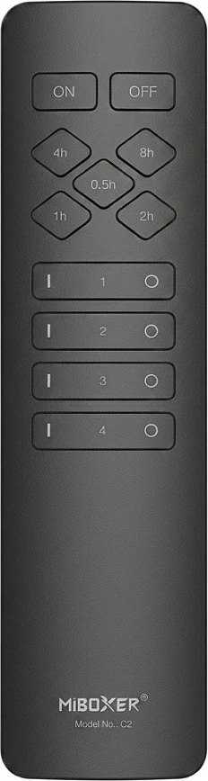 Telekomandë LED Miboxer C2, 2.4GHz, 4 zona, timer, e zezë